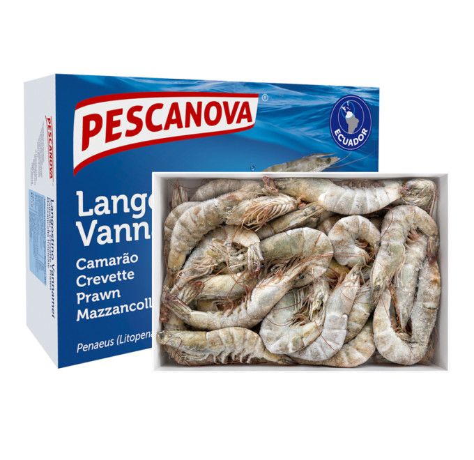 Caja abierta langostino vannamei 2kg compra online Pescanova