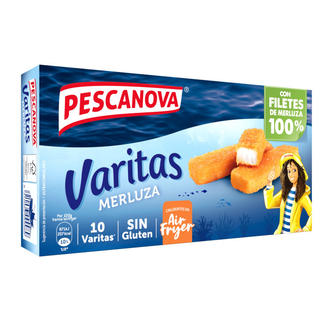 Varitas de merluza 300g pescanova compra online pescado congelado