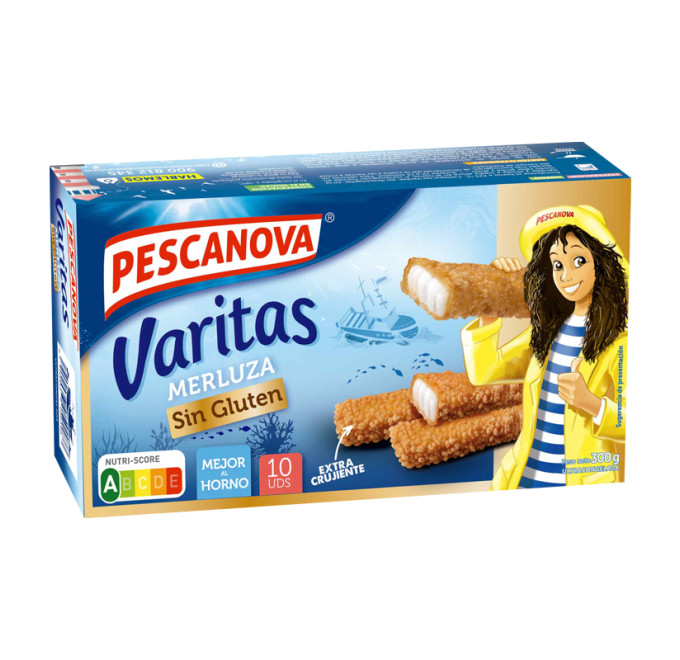 Varitas de merluza sin gluten
