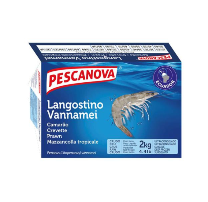 Caja cerrada langostino vannamei 2kg