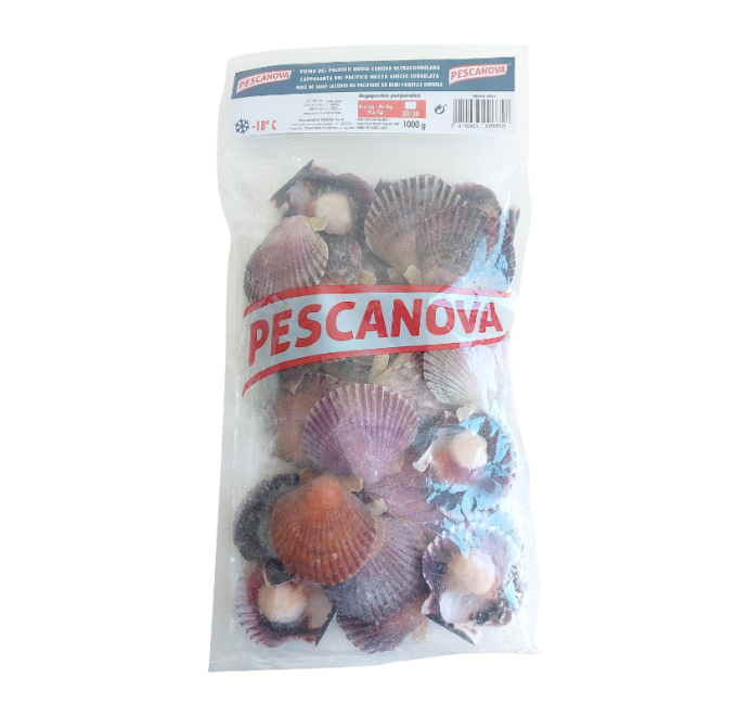 Vieira del pacifico media concha 1kg compra online pescanova