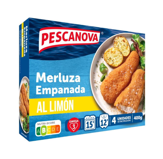 Merluza empanada al limón 400g compra online pescanova