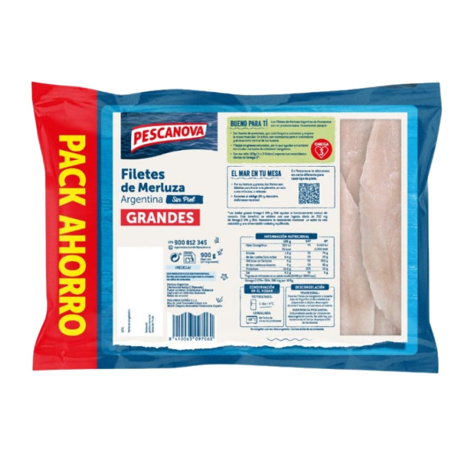 Filetes de merluza argentina 900g compra online pescanova
