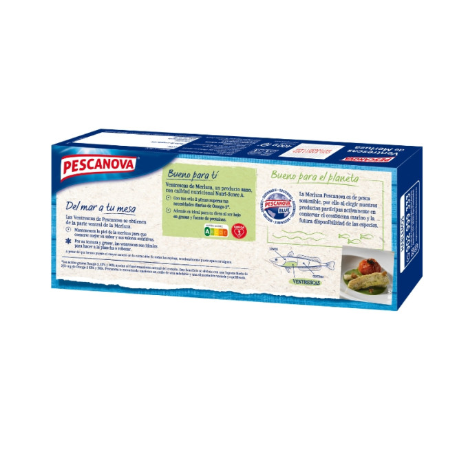 Ventresca de merluza 400g pescanova trasera compra online pescado congelado