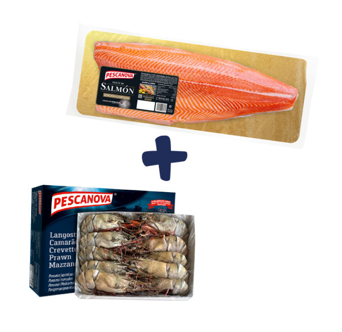 Pack pescanova regalar pescado salmón y marisco langostinos