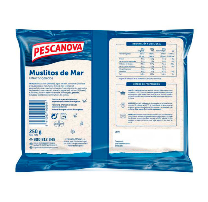 Muslitos de mar 250g pescanova compra online pescado rebozado trasera