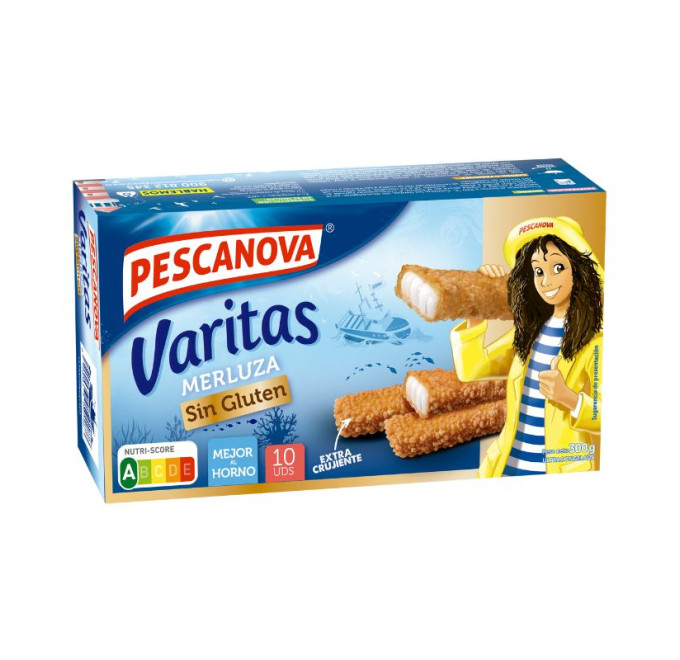Varitas de merluza sin gluten 300g compra online pescado rebozado pescanova