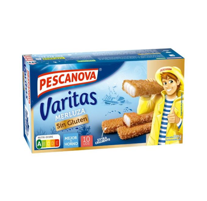 Varitas de merluza sin gluten 300g compra online pescado rebozado pescanova