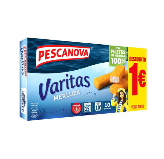 Varitas de merluza promo 1€ grumeta 300g pescanova compra online pescado congelado
