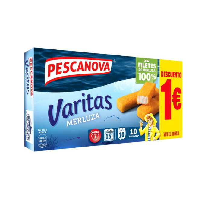 Varitas de merluza promo 1€ grumete 300g pescanova compra online pescado congelado