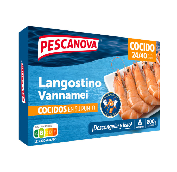 Langostino vannamei cocido 800g pescanova compra online