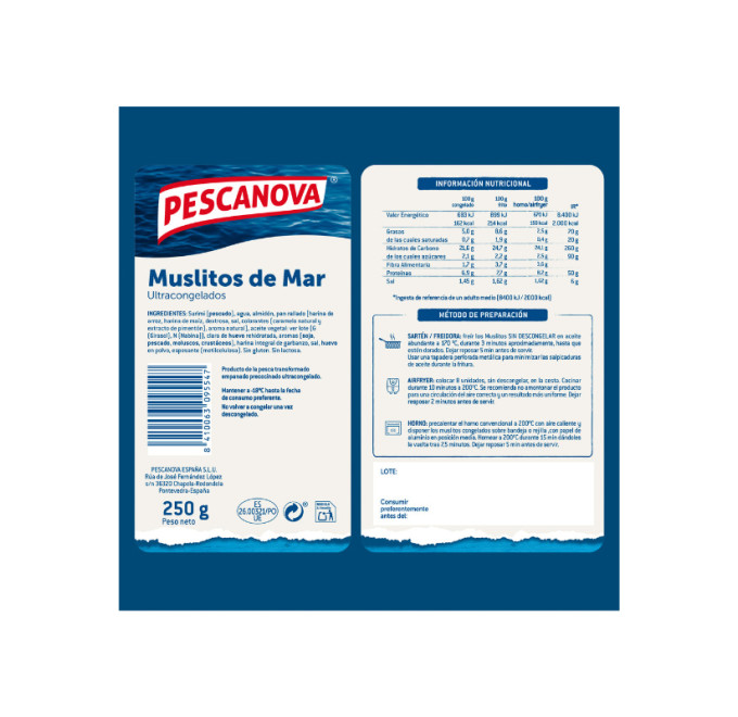 Muslitos de mar etiqueta pescanova compra de pescado y marisco rebozado