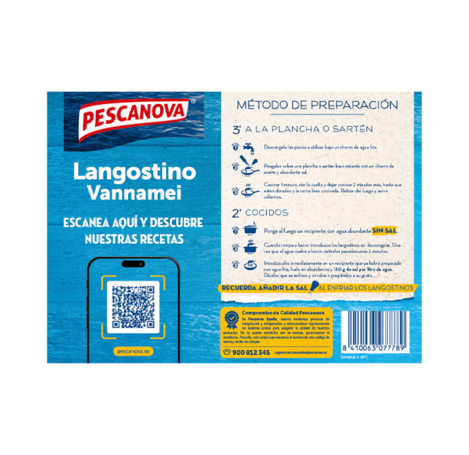 Langostino vannamei crudo compra online pescanova trasera