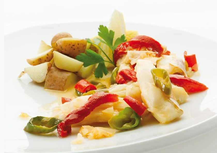 Bacalao al Horno con Pimientos