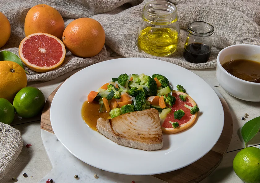 Steak de Atún con toque de Cítricos