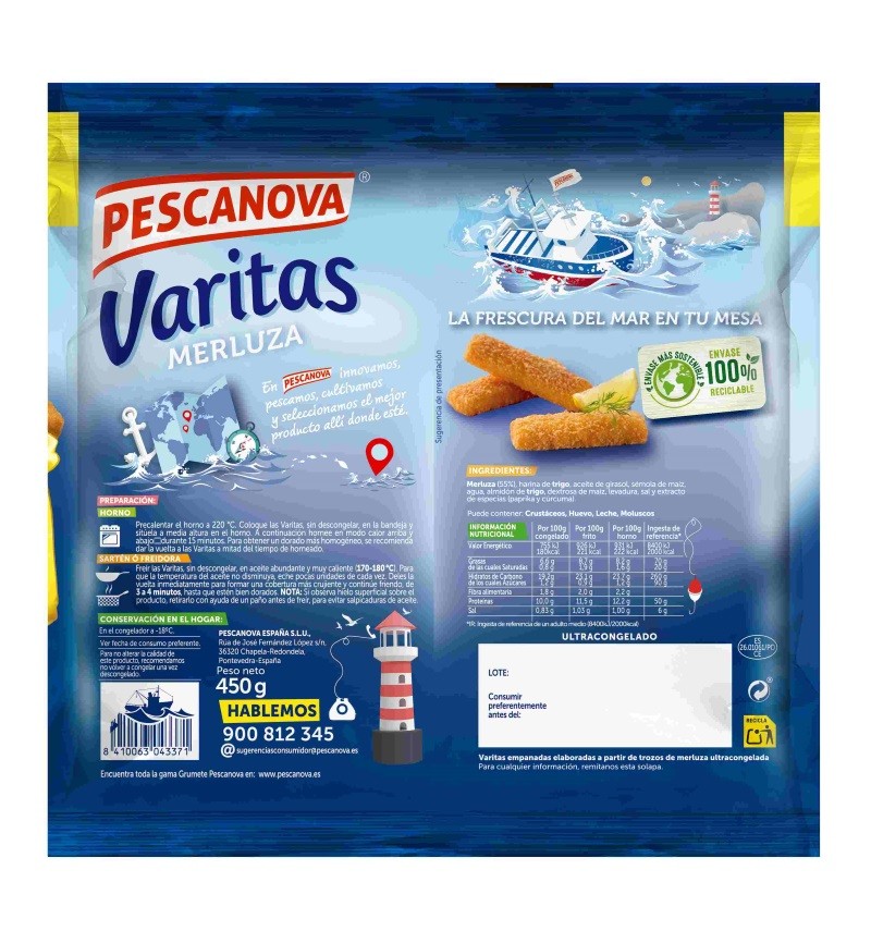 Varitas de merluza Pescanova Pack Ahorro
