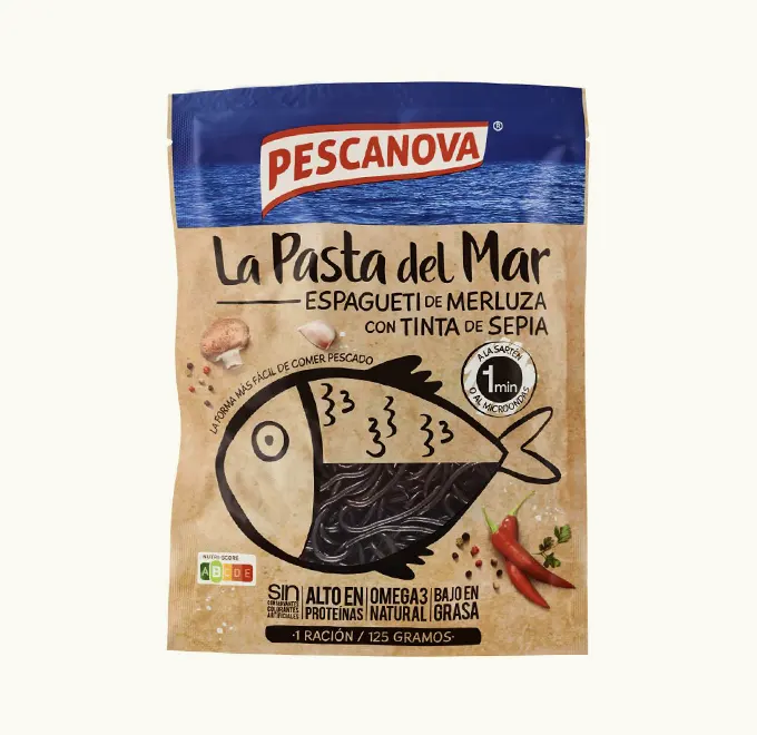 Espagueti de Merluza con Tinta de Sepia 125g Refrigerado