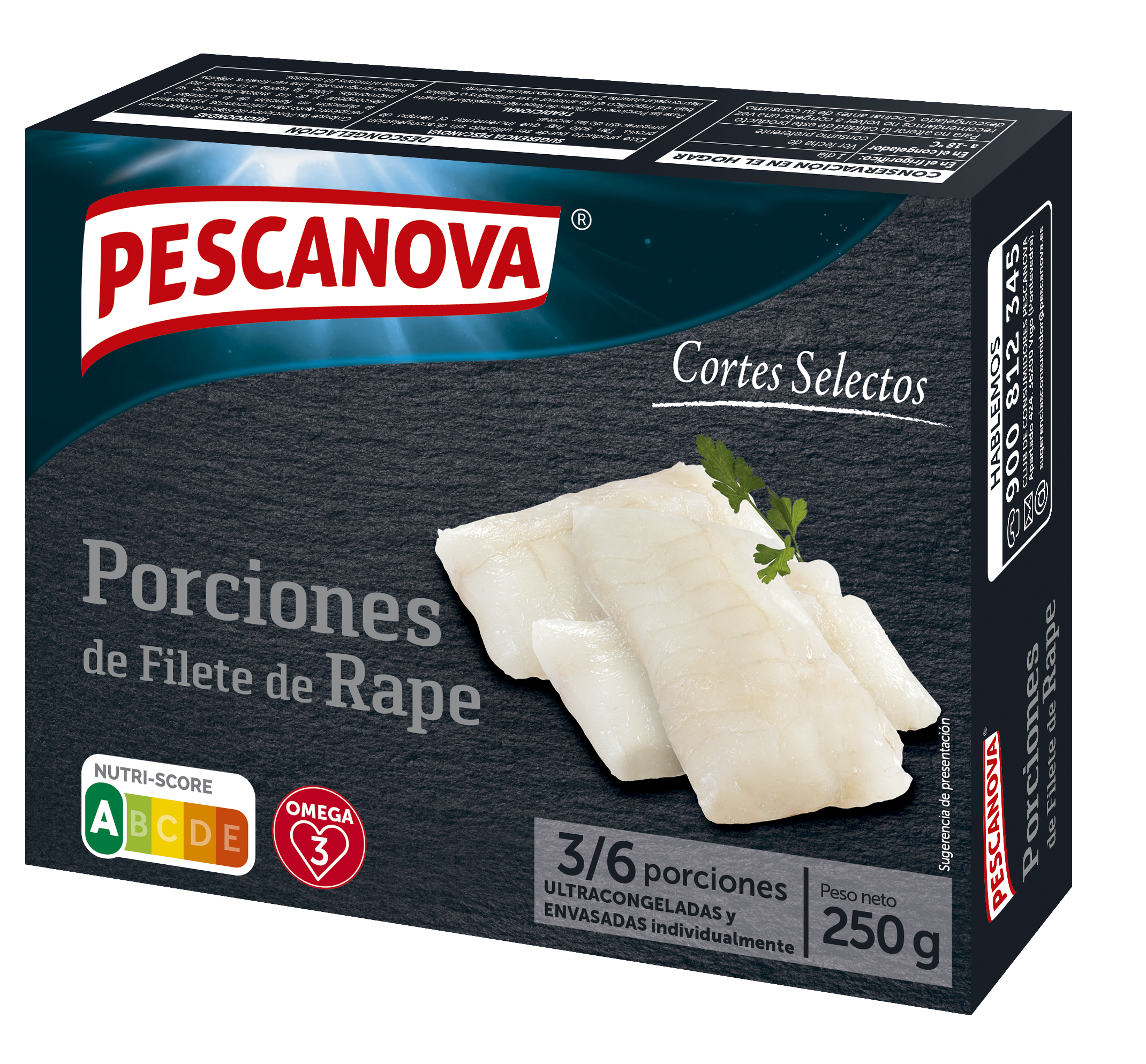 Porciones de filete de Rape 250g