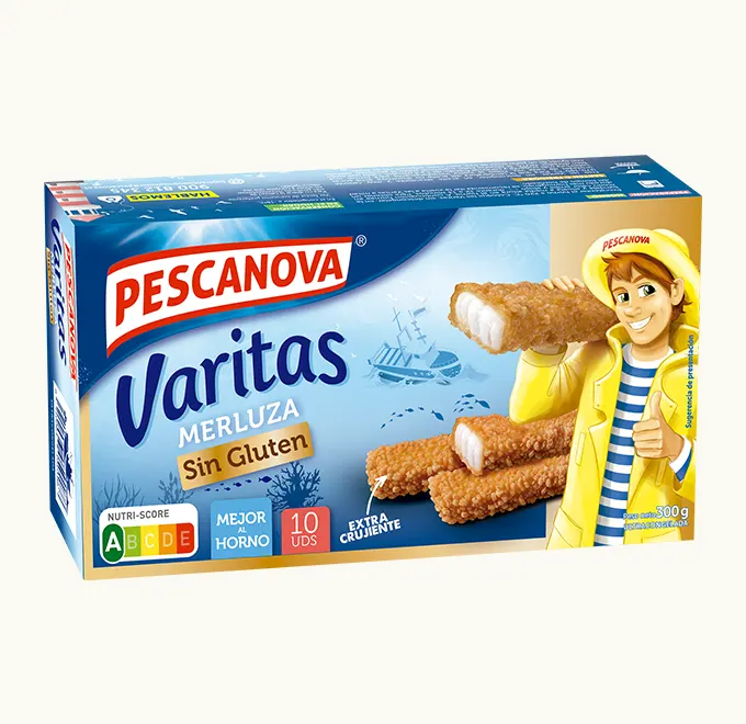 Varitas de Merluza SIN GLUTEN extra crujientes 300g