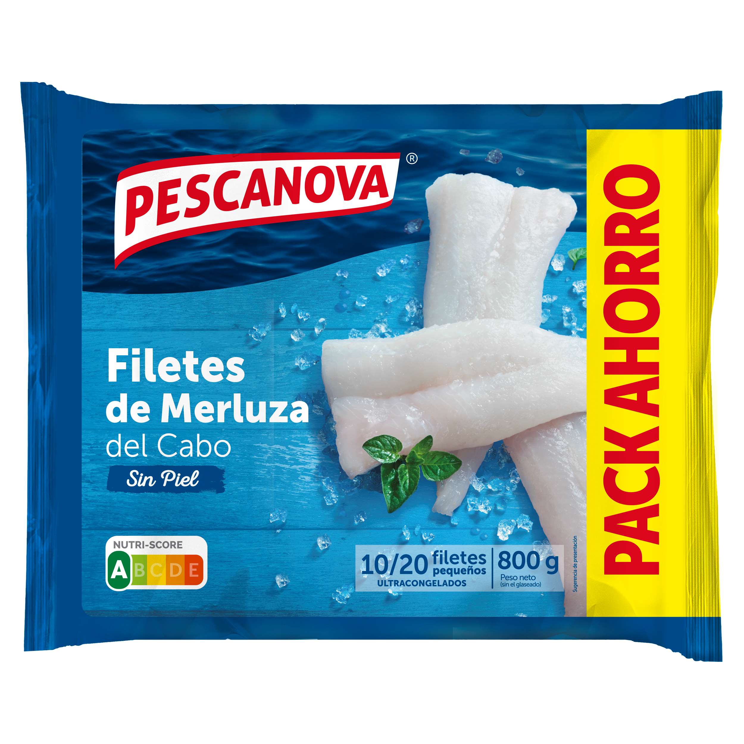Filetes de merluza sin piel 800g PESCANOVA