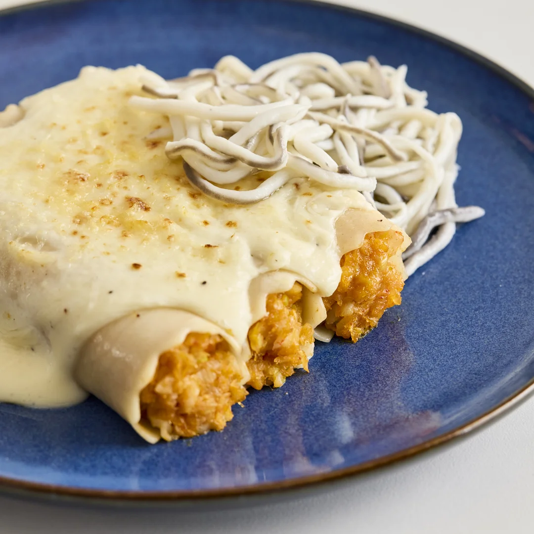 Canelones rellenos de marisco y pescado
