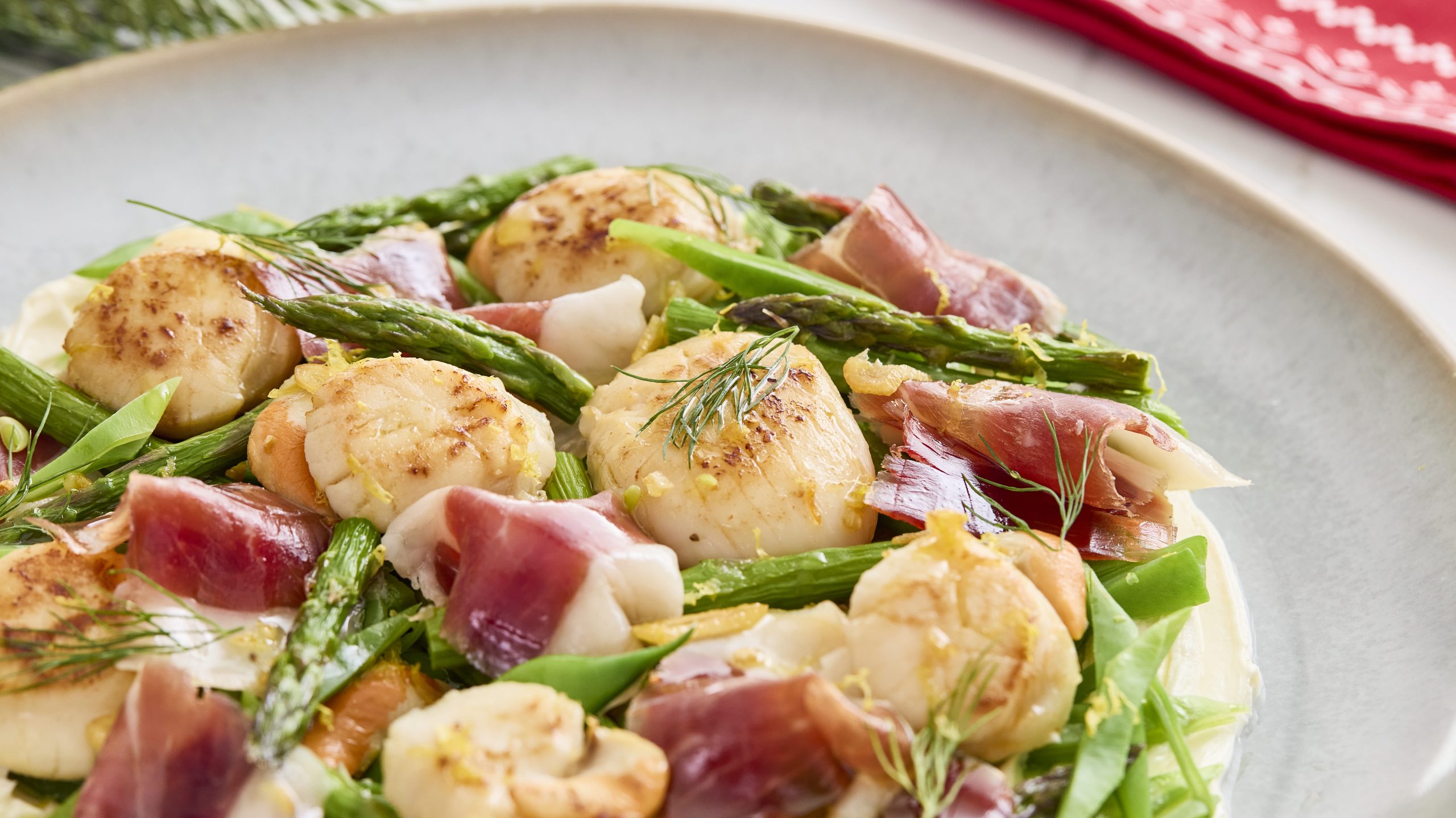 Ensalada templada de vieiras Pescanova