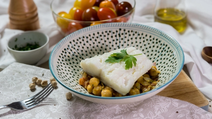 Filete de Bacalao con Garbanzos