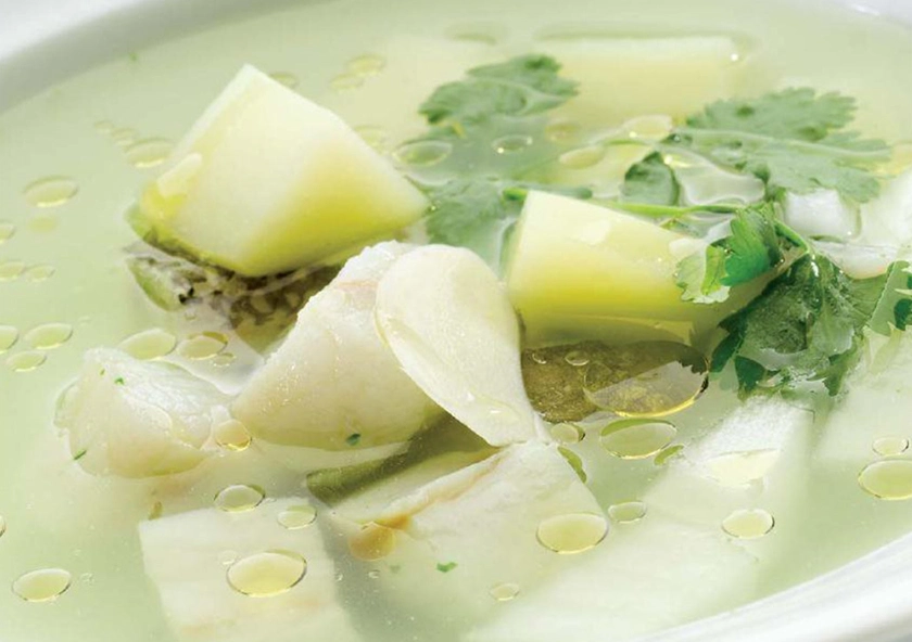 Sopa de Fideos y Bacalao con Patatas