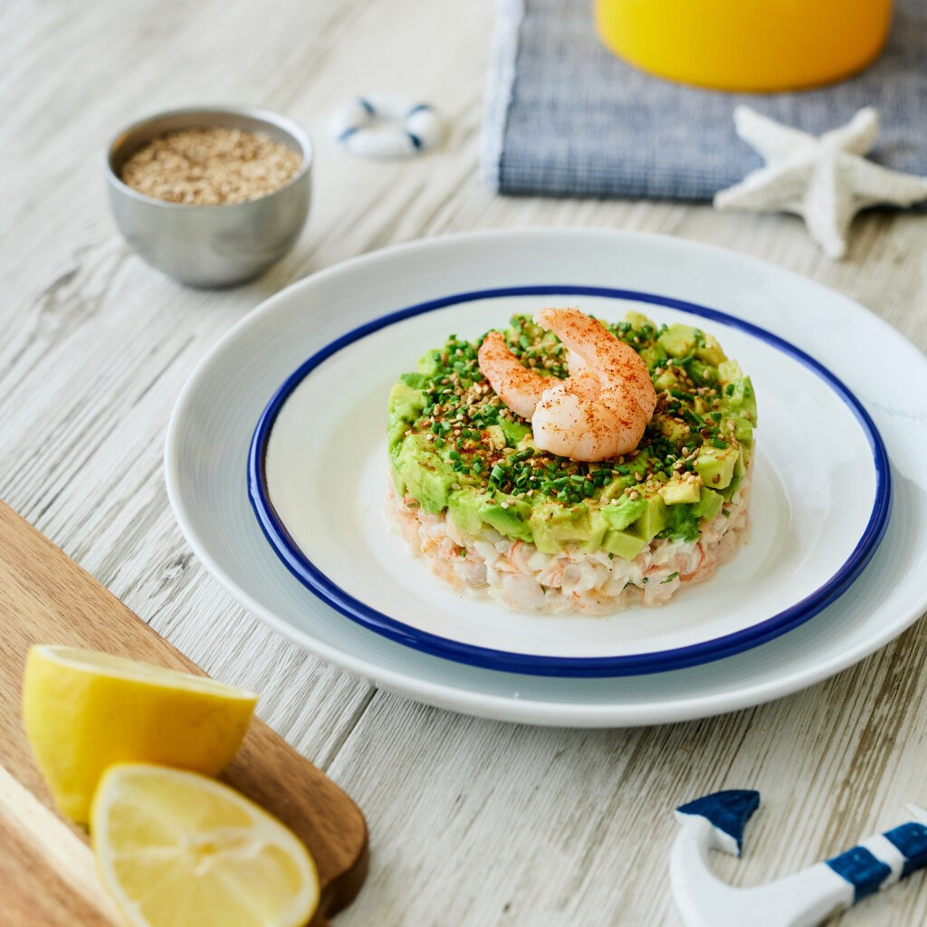 Tartar de langostinos y aguacate