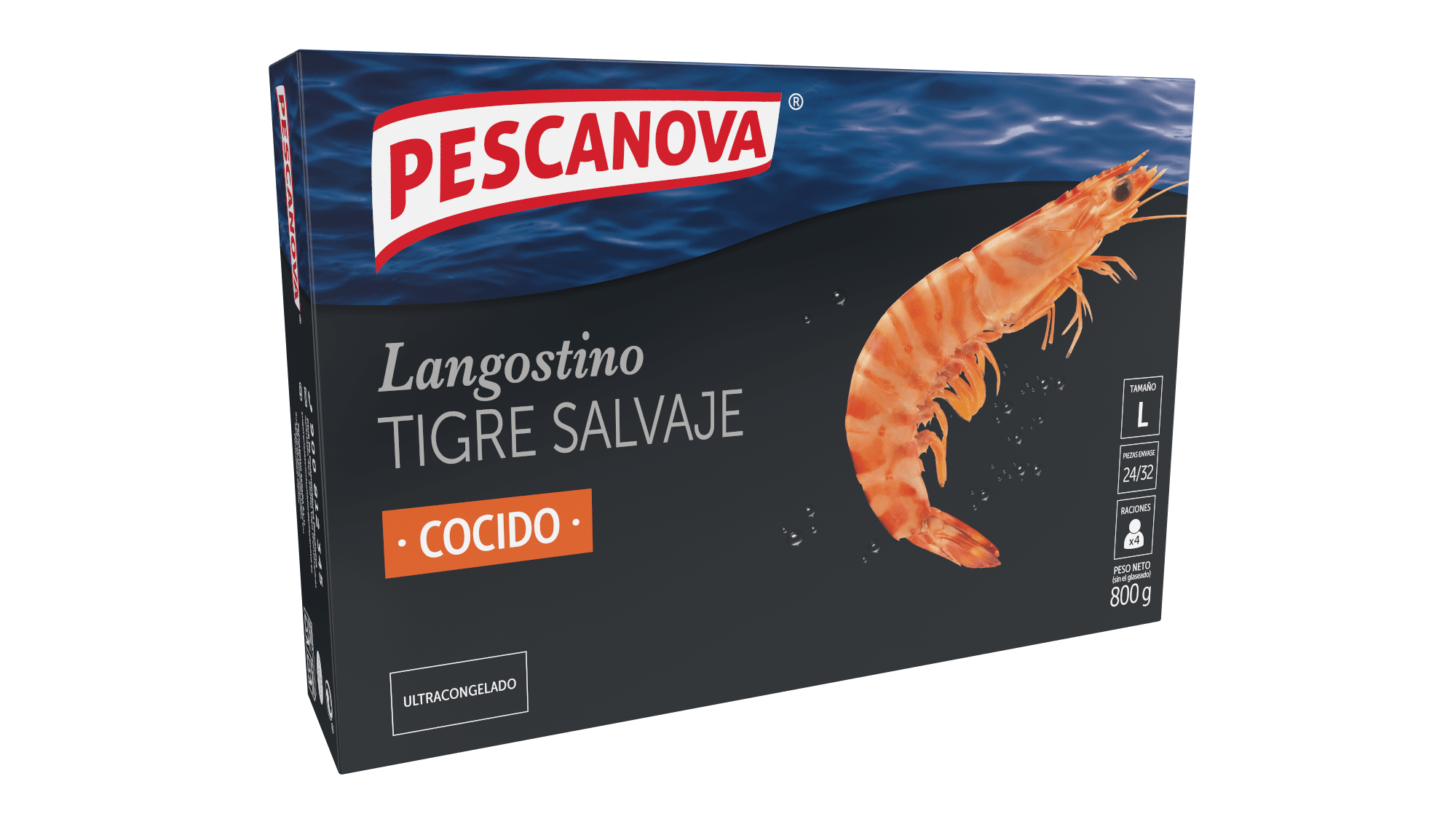 Langostino Tigre cocido 800g