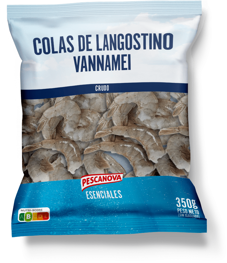 Colas de langostino vannamei crudo con cáscara 350g – Esenciales