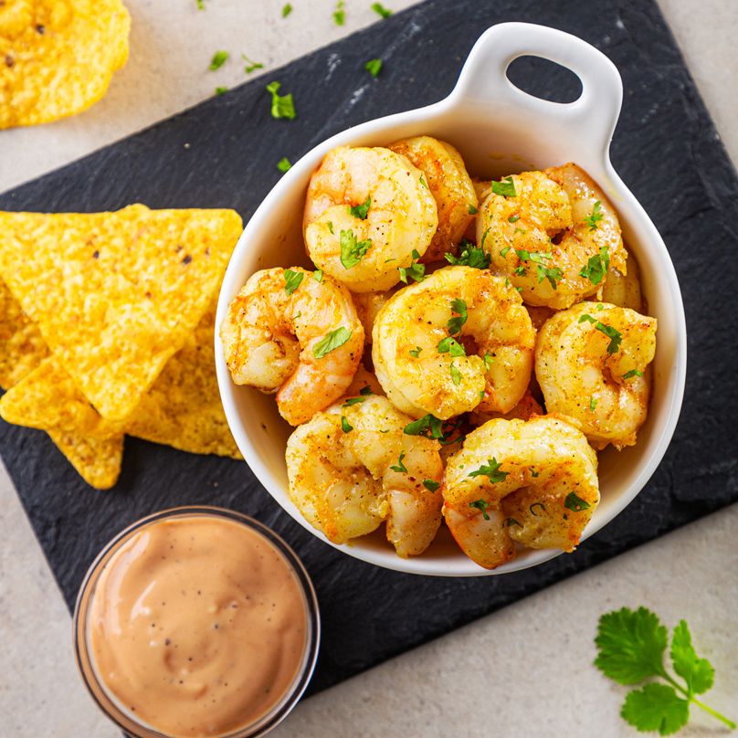 Langostinos con twist mexicano