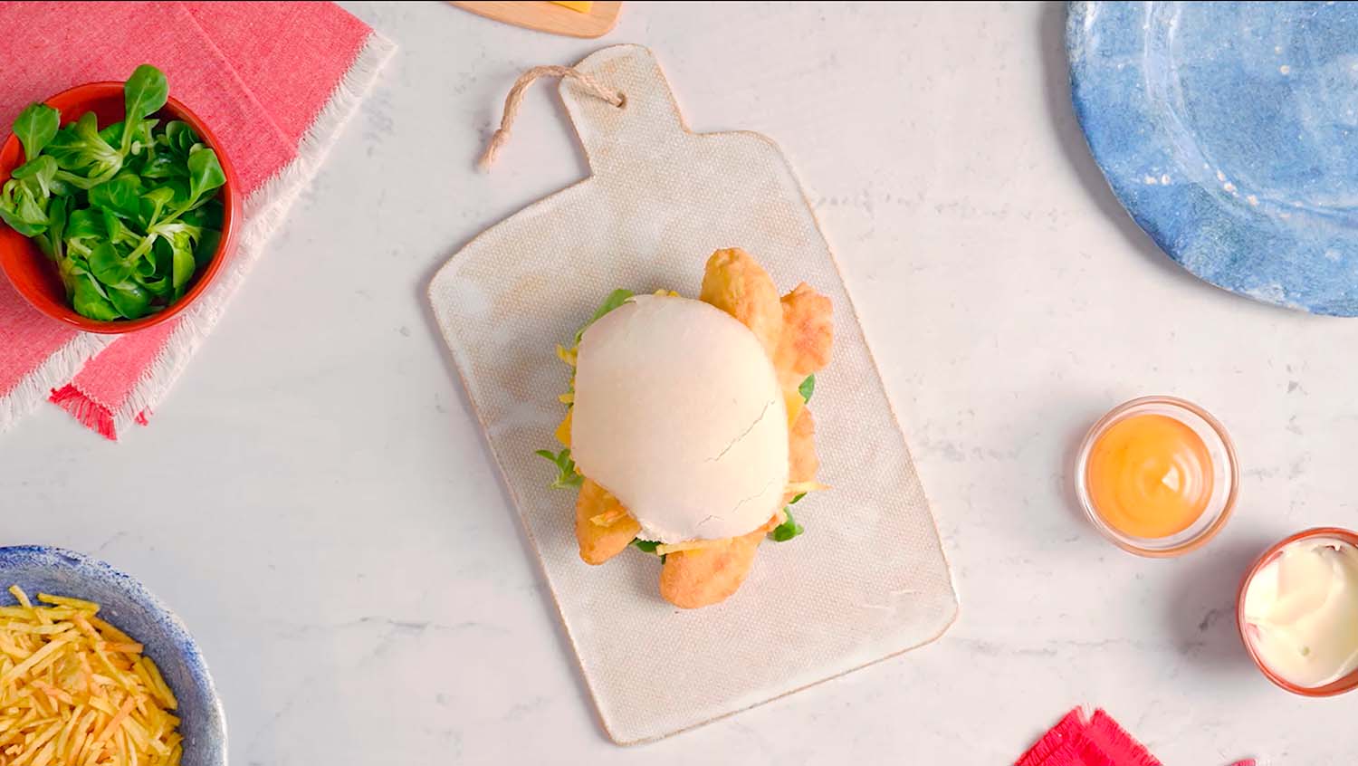 Sándwich fish and chips sin gluten en airfryer