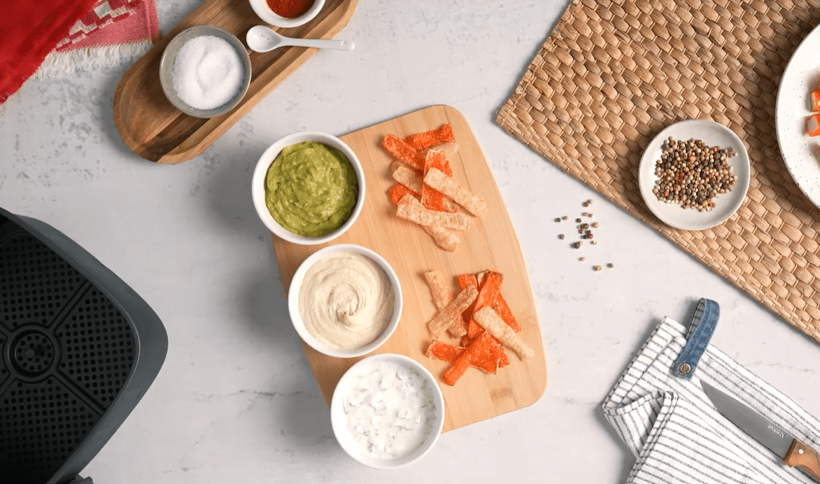 Chips de tronquitos de mar en airfryer