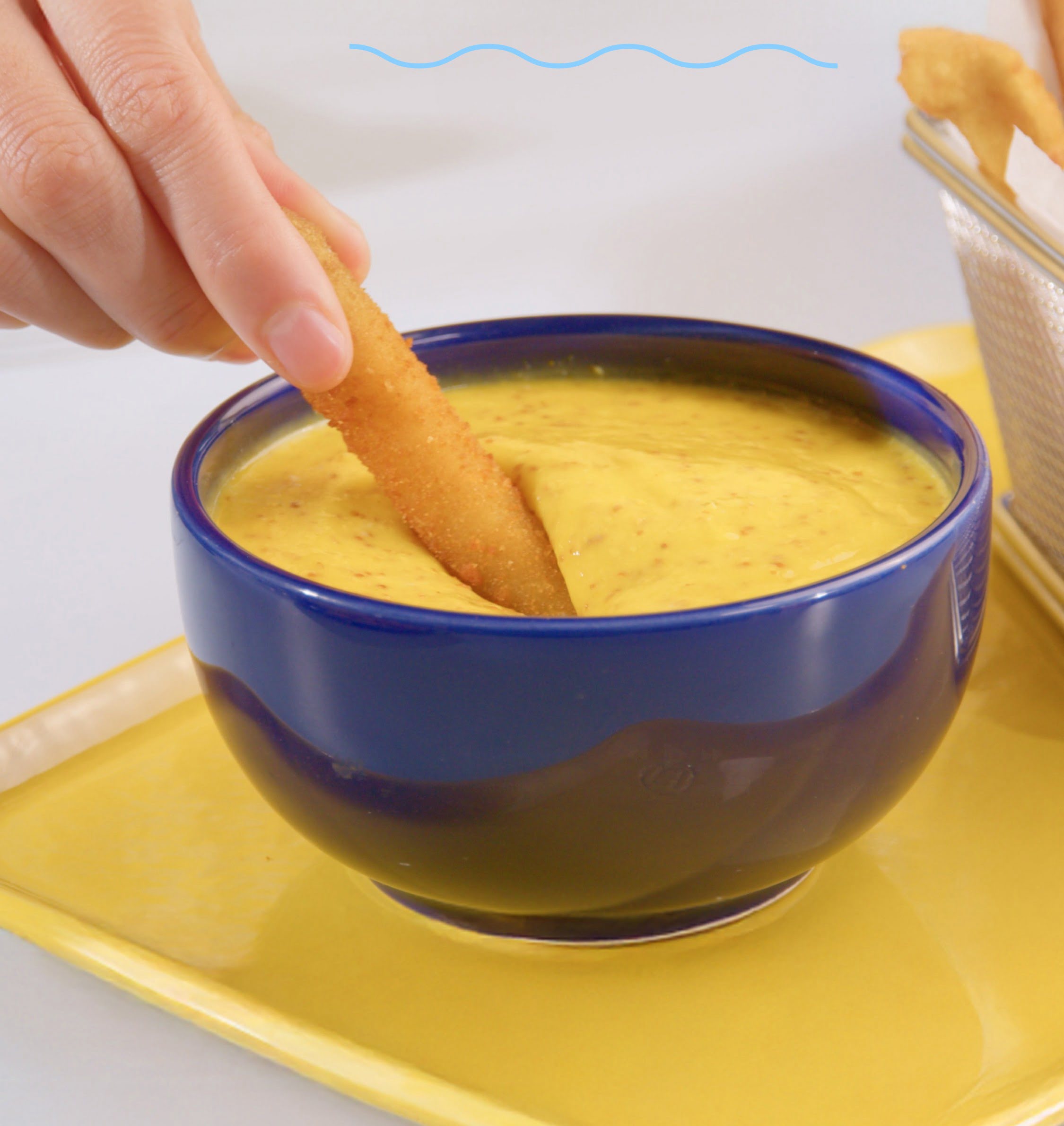 Rabas con mostaza de mango en aifryer
