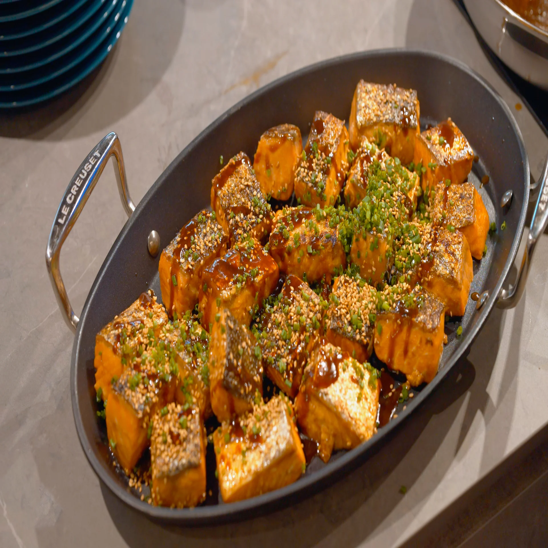 Salmón teriyaki al estilo japonés