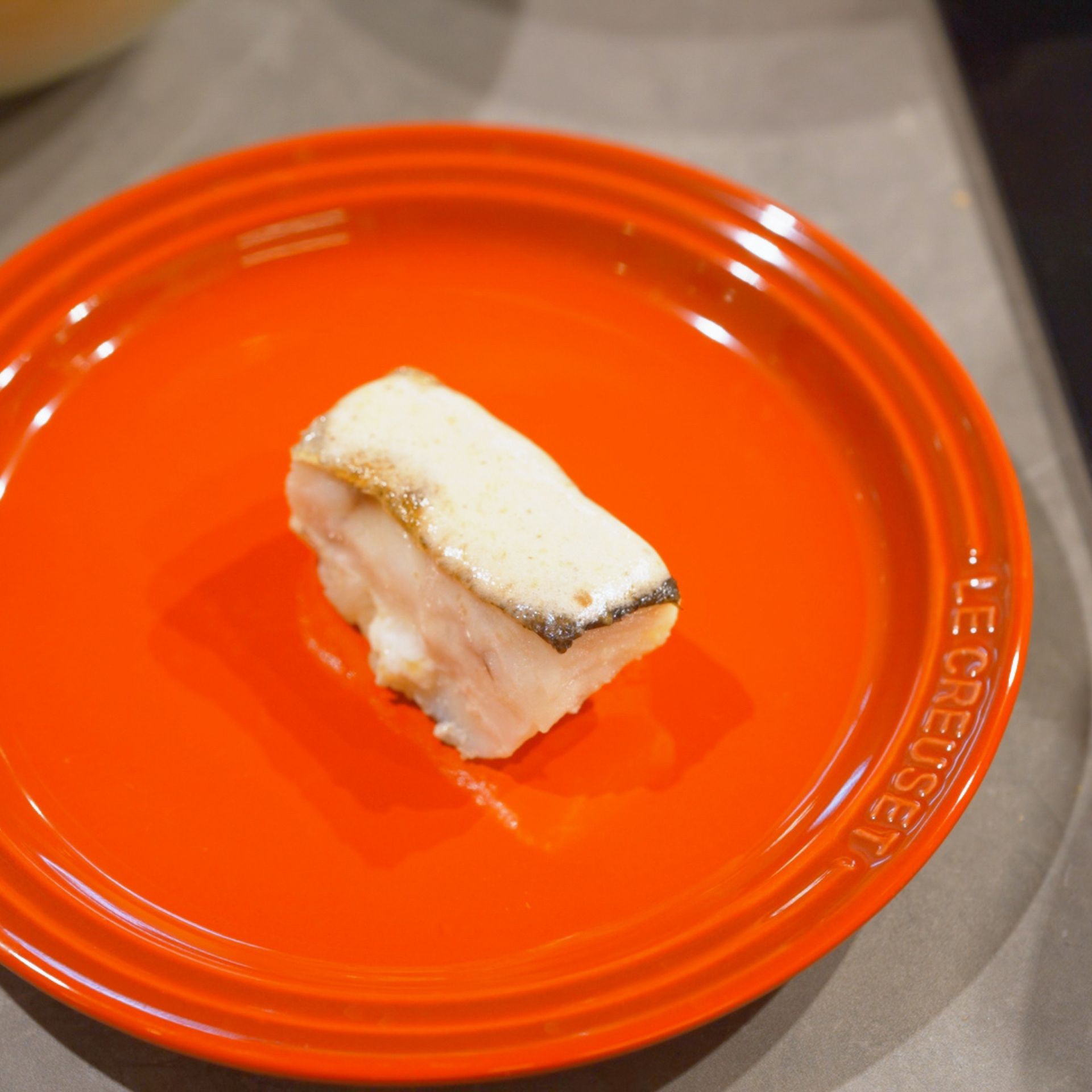 Bacalao a baja temperatura con muselina de membrillo