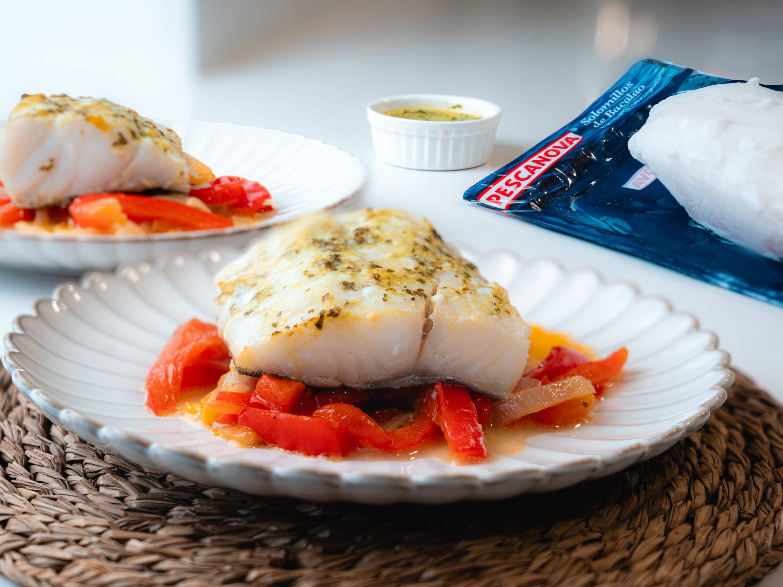 Bacalao con pimiento al estilo mediterráneo