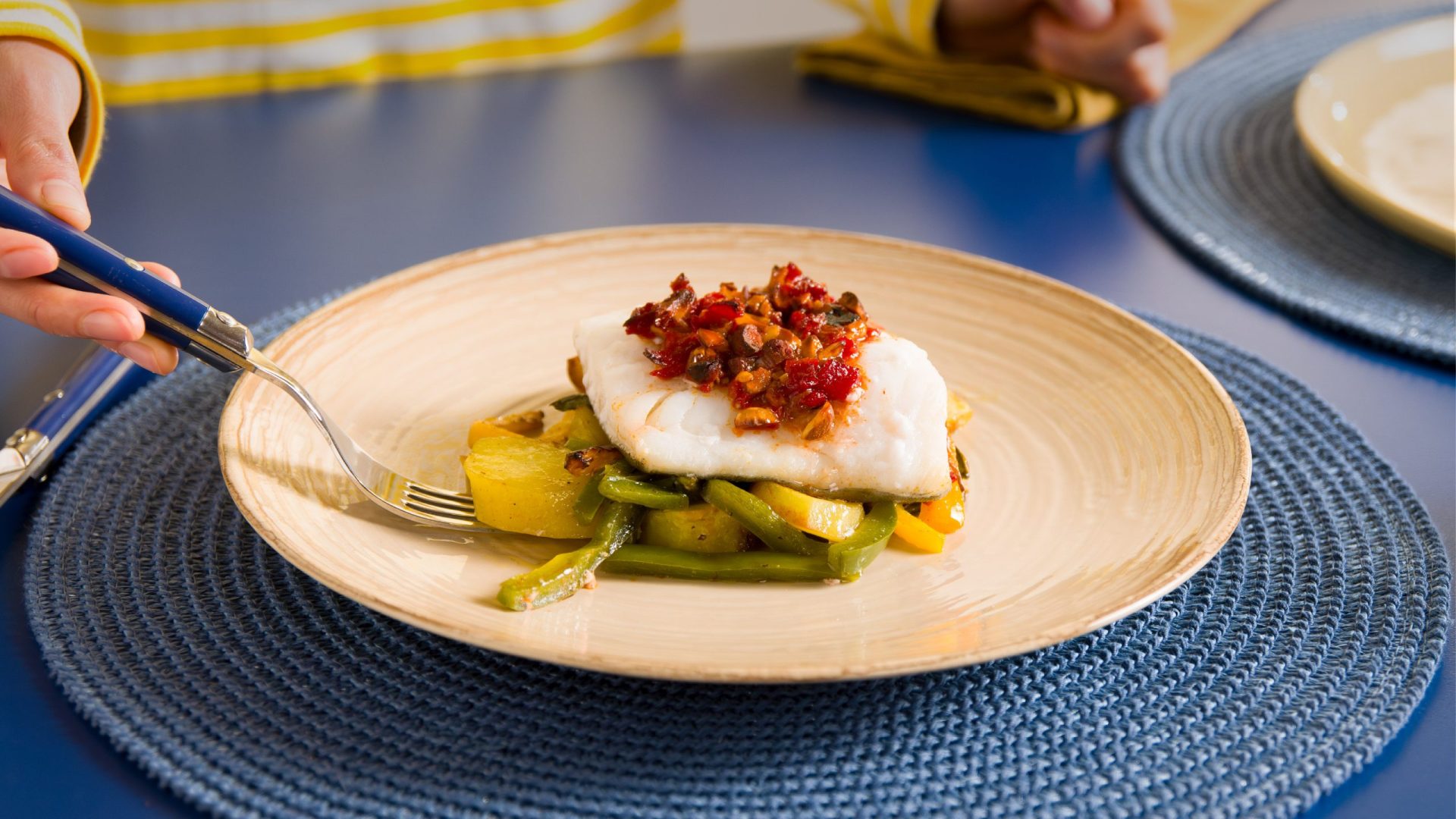 Bacalao con costra especiada de pimiento y miel