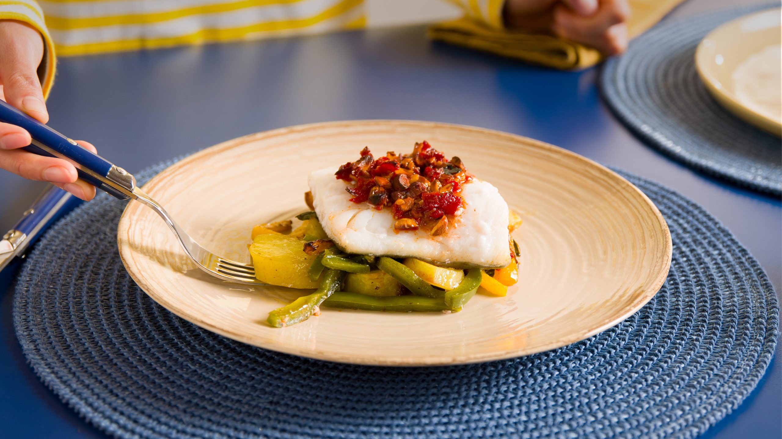 Bacalao con costra especiada de pimiento y miel